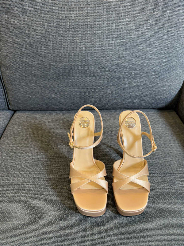 YSL 26S Cross-Strap Sandals 150 Mm Satin