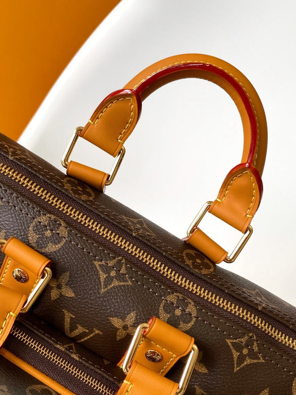 LV M14026 Keepall Bandoulière Cargo 25 Brown Monogram Caflskin GHW