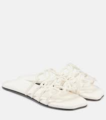 Loew Petal Anagram Leather Slides White