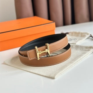 Fibbia HM Mors H e cintura reversibile da 24 mm in pelle marrone nera 125350