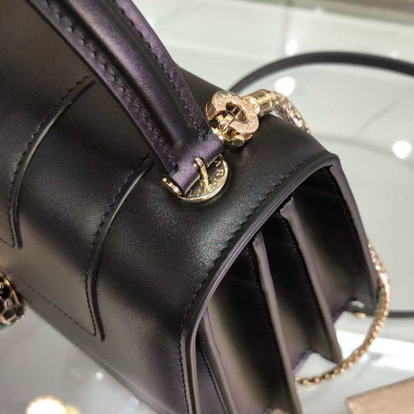 BVL Serpenti Forever Top Handle Bag 25 cm Black Calfskin GHW 188651