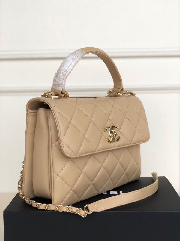 CC Trendy 25 Cream Lambskin