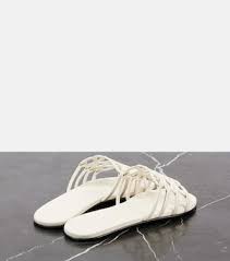 Loew Petal Anagram Leather Slides White