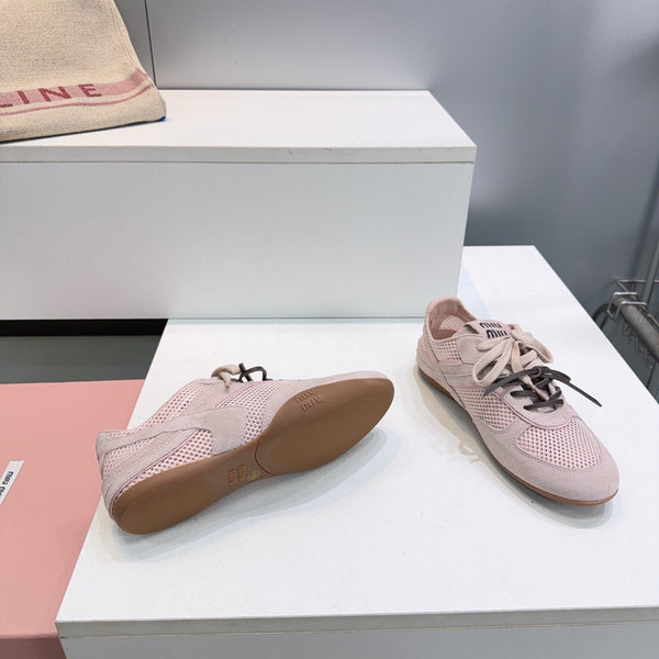 Miu 26s Sneakers Light Pink Mesh And Suede