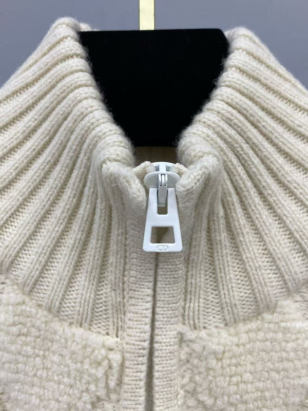 CD Macrocannage Zipped Cardigan