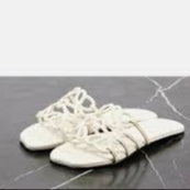 Loew Petal Anagram Leather Slides White