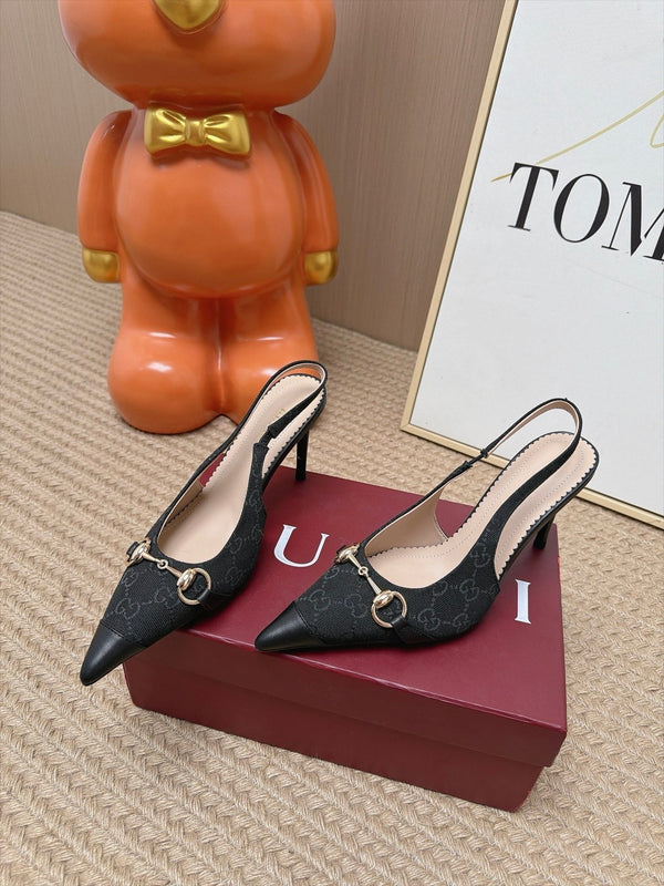GG 26s Slingback Heels 10.5cm Canvas Mix Lambskin