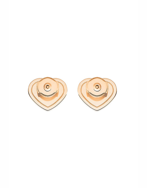 HAPPY HEART EARRINGS PINK GOLD DIAMOND