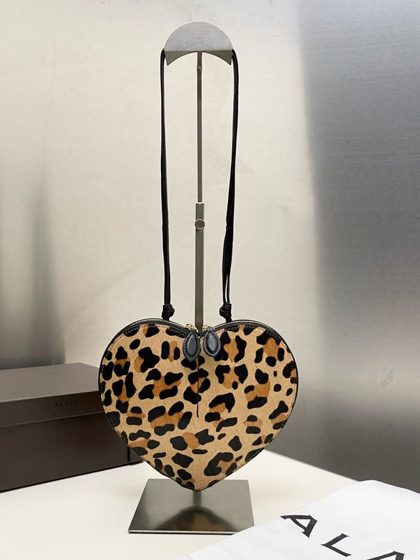 Alaia Le Coeur Bag Leo Pard-Printed Horsehair