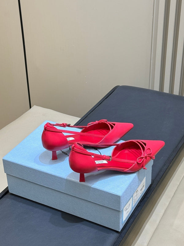Prad 2026 Bow Pointed-Toe Pumps 45mm Calfskin 151241