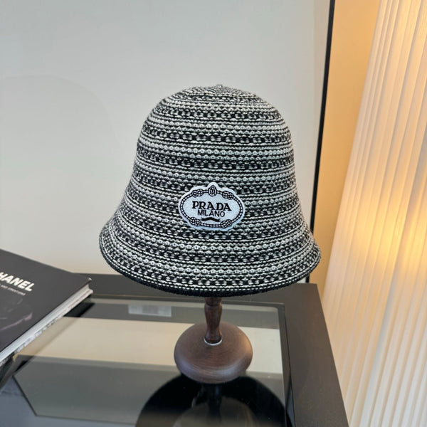 Prad Striped Bucket Wool Hat 477566