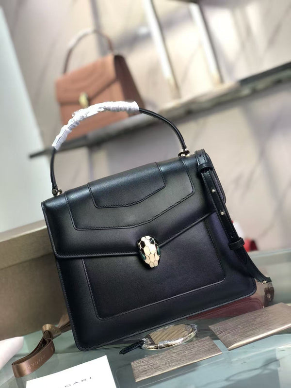 BVL Serpenti Forever Top Handle Bag 25 cm Black Calfskin GHW 188651