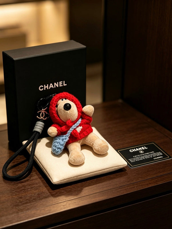 CC Red Mix Beige Teddy Bear Charm