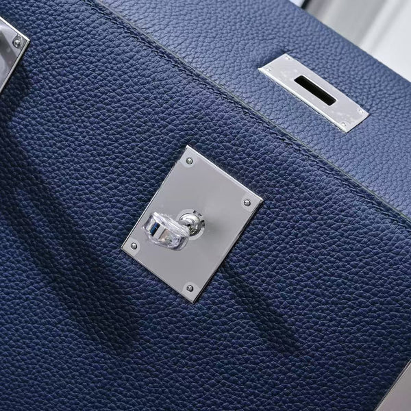 HM Kelly 42cm For Men Navy Blue Togo Leather Sliver Hardware (Need 25 days to produce)