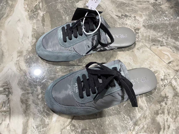 PRA 26S Mule Sneaker Grey Suede Canvas