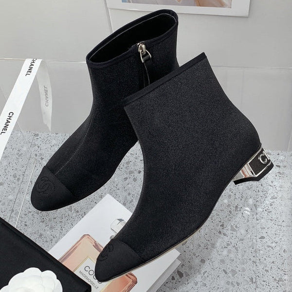 CC 2026 Cap-Toe Ankle Boots 30mm Glitter Fabric 162135