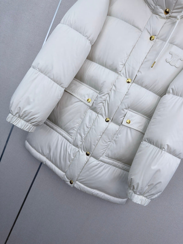 CE 2026 Hooded Mid-Length Jacket Nylon Down 430240
