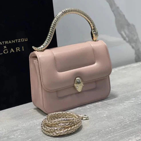 BVL Serpenti Mary Katrantzou Maniglia superiore 19 cm Pelle di agnello malva pallido GHW 188684