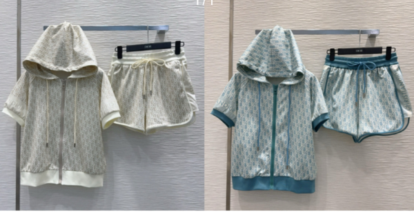 CD 25 pièces en coton bleu-vert et beige