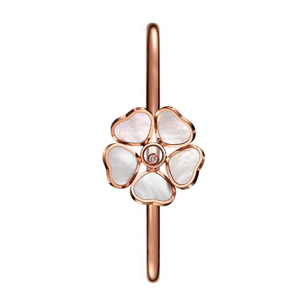 BRACCIALE HAPPY HEART BIANCO MOP ORO ROSA DIAMANTI