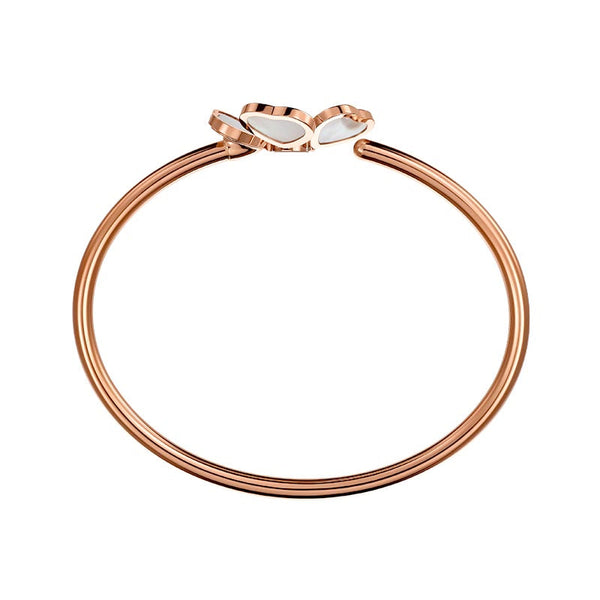 BRACCIALE HAPPY HEART BIANCO MOP ORO ROSA DIAMANTI