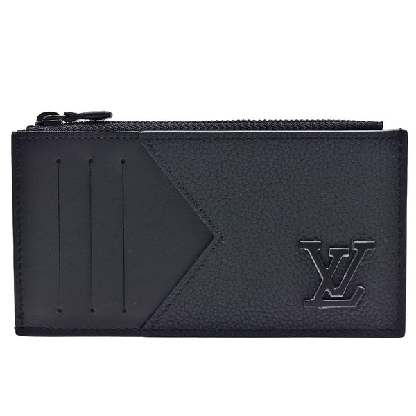 PORTA CARTE E MONETE 8 PELLE DI VITELLO AEROGRAM NERO