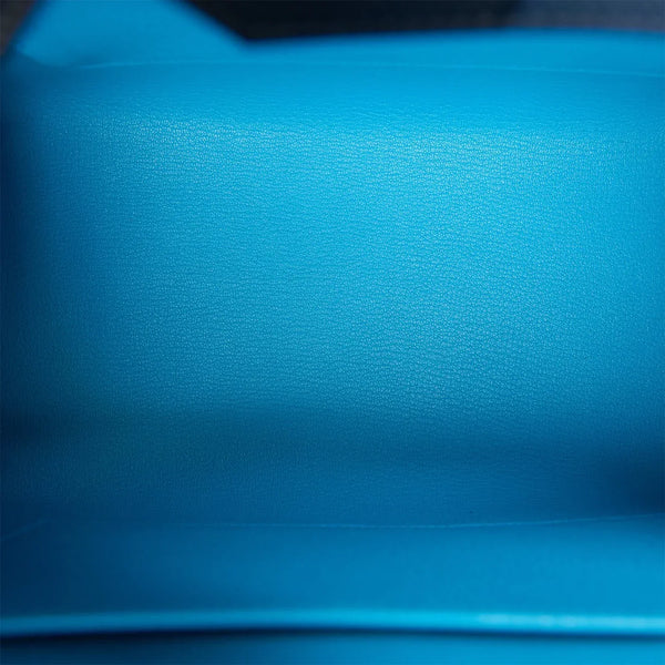 HM BIRKIN SELLIER CASAQUE 32cm NERO E BLU PELLE TOGO FERRAMENTA ORO