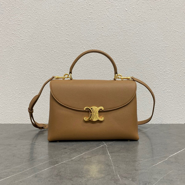 celin medium nino 25cm pelle di vitello marrone hardware dorato
