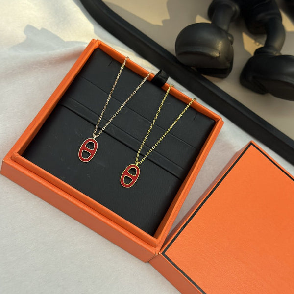 COLLANA CHAINE SMALL ROSSA ORO E ORO ROSA