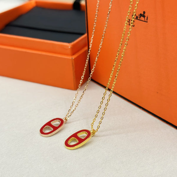 COLLANA CHAINE SMALL ROSSA ORO E ORO ROSA