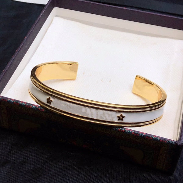 BRACCIALE CODE BANGLE IN METALLO BIANCO ORO E LACCA
