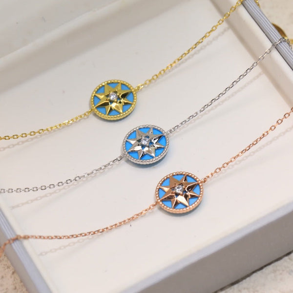 BRACCIALE IN ORO BLU CON 1 DIAMANTE LUCKY STAR