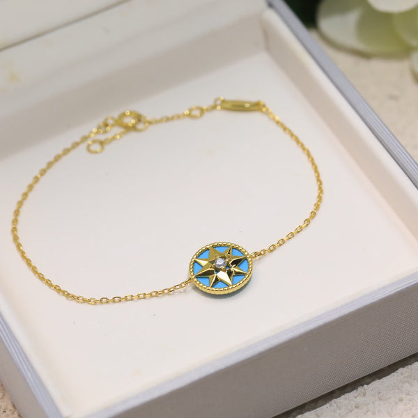 BRACCIALE IN ORO BLU CON 1 DIAMANTE LUCKY STAR