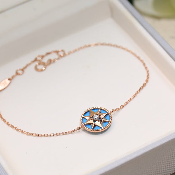 BRACCIALE IN ORO BLU CON 1 DIAMANTE LUCKY STAR