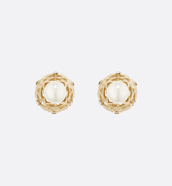 CD TRIBALES PEARL GOLD DIAMOND EARRINGS