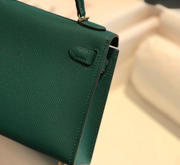 HM KELLY MINI 20 VERDE EPSOM ORO HARDWARE