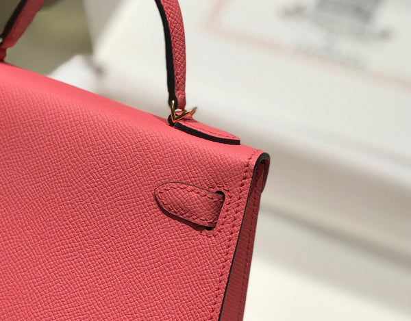 HM KELLY MINI 20 ROSA SCURO EPSOM GOLD HARDWARE