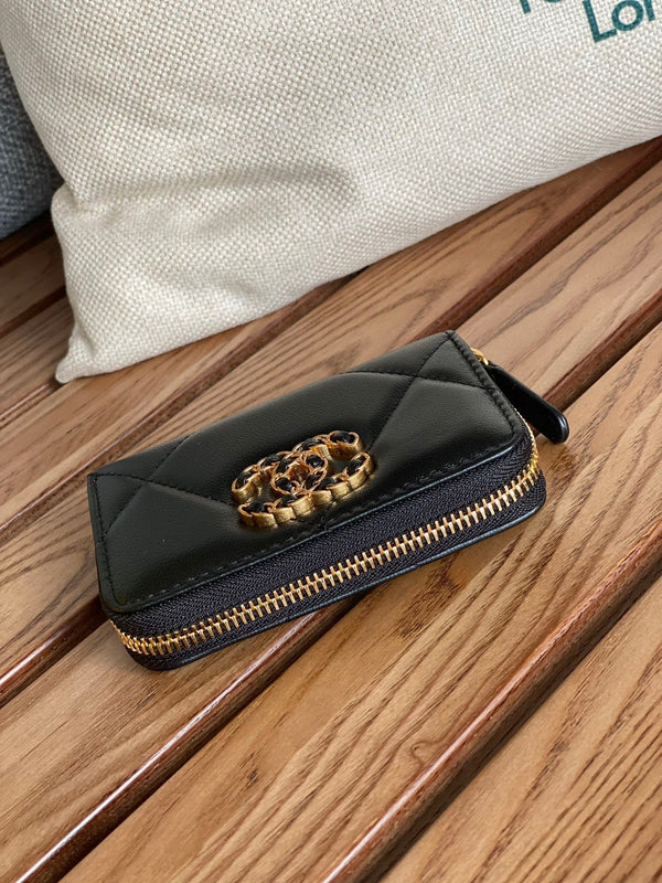 ALV Victorine 19 Zipped Coin Purse Lambskin