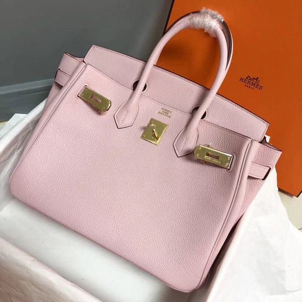 HM BIRKIN 30CM PELLE ROSA TOGO FERRAMENTA ORO
