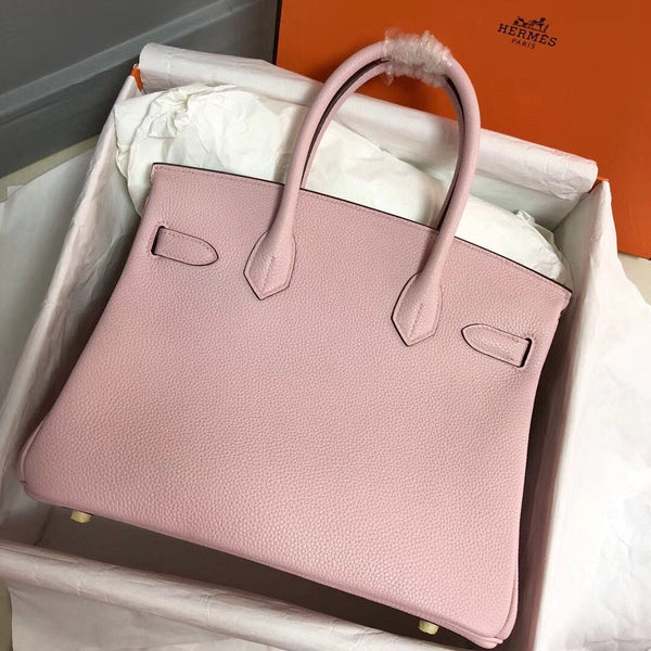 HM BIRKIN 30CM PELLE ROSA TOGO FERRAMENTA ORO