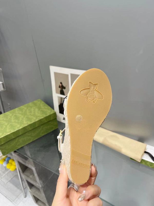 gg marmont sandal 140mm espadrilles white leather