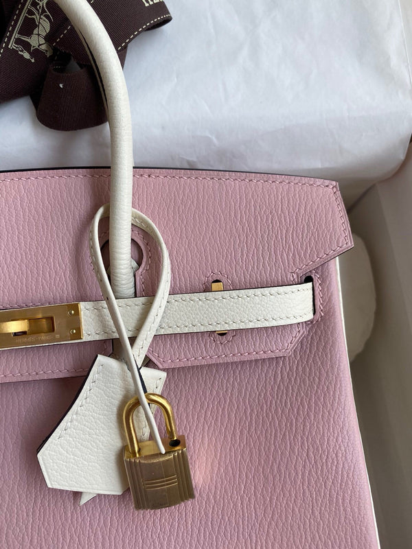 HM BIRKIN 25CM ROSA CHIARO CHEVERO MYSORE PELLE FERRAMENTA ORO