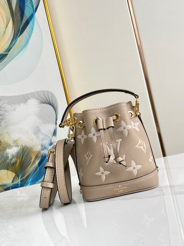 nano noe 13 grigio bicolore monogramma grigio hardware dorato