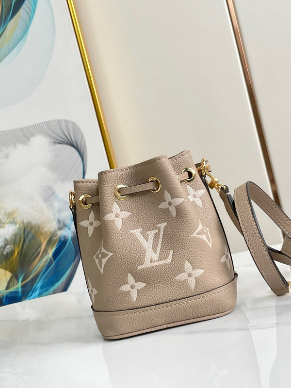 nano noe 13 grigio bicolore monogramma grigio hardware dorato