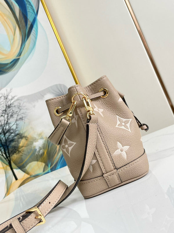 nano noe 13 grigio bicolore monogramma grigio hardware dorato