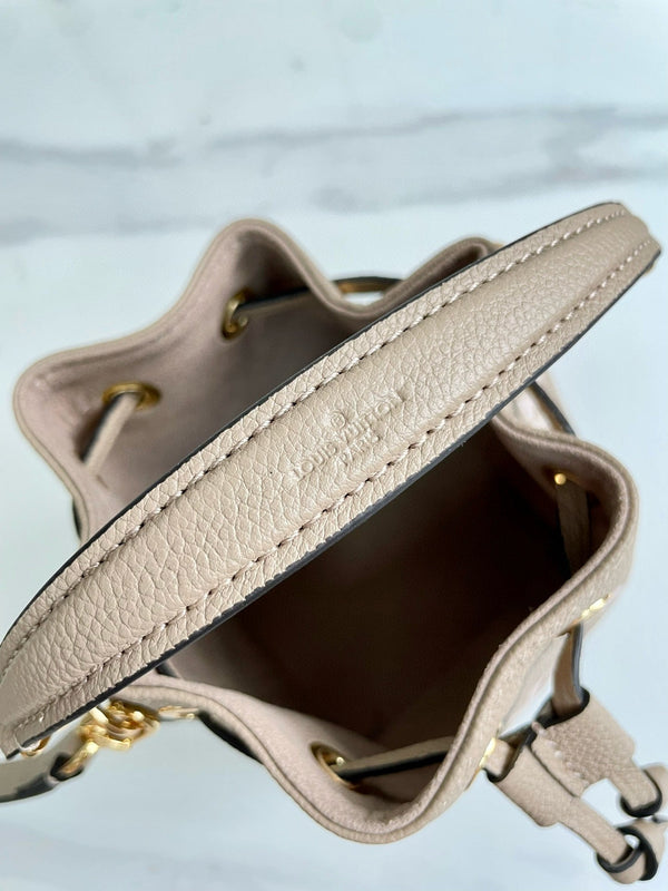 nano noe 13 grigio bicolore monogramma grigio hardware dorato