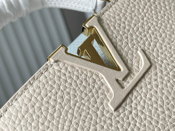 CAPUCINES MINI 21 CREAM CLOUD BLUE TAURILLON GOLD HARDWARE