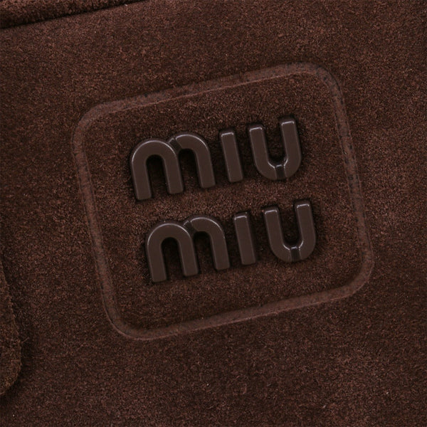 MIU SUEDE BEAU BAG 22 IN COCOA BROWN