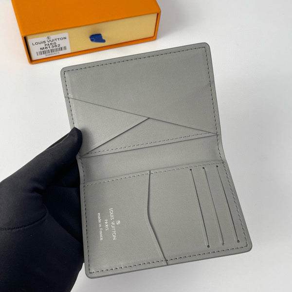 LV POCKET ORGANIZER 11 GRAY MONOGRAM SHADOW CALFSKIN