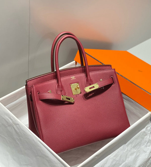 HM BIRKIN 25CM ROUGE H TOGO PELLE ORO FERRAMENTA